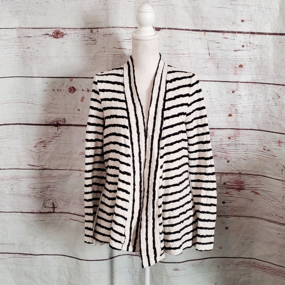 Anthropologie Striped Lace Long Cardigan Sz Small - Picture 2 of 10